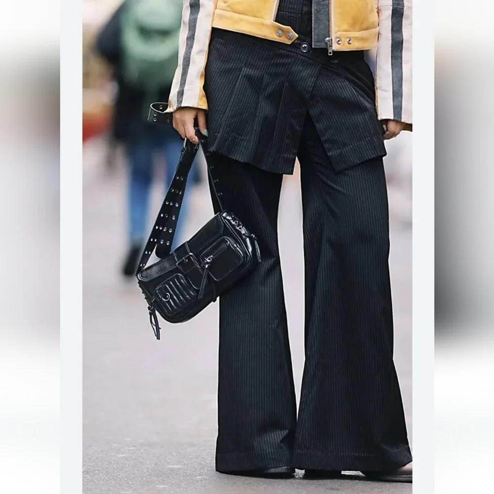 NWOT Free People Korina Skirt Trousers in Black Pinstripe Size 0 $168